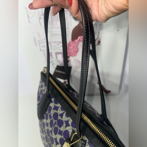 Coach Signature Coated Canvas Taxi Zip Top Tote - Picture 16 of 16